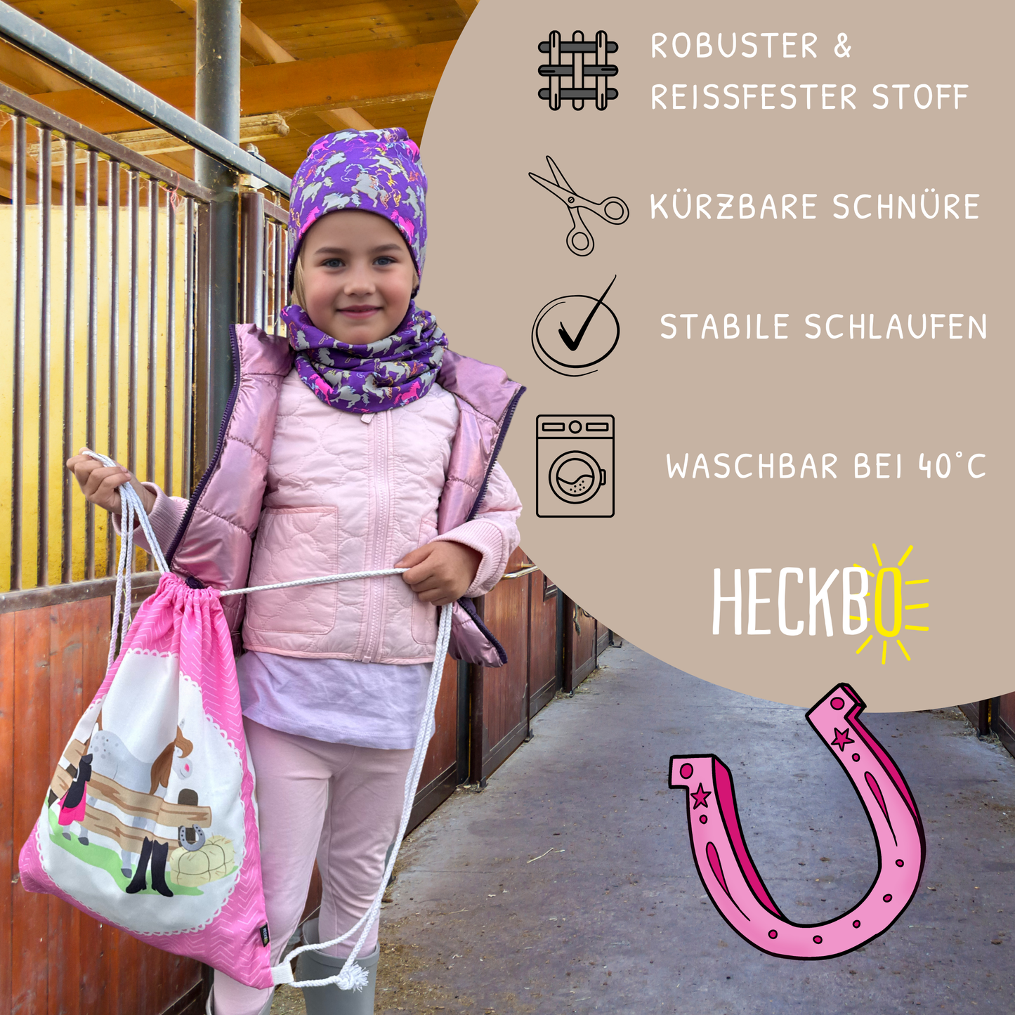 Kinder Turnbeutel Pferd