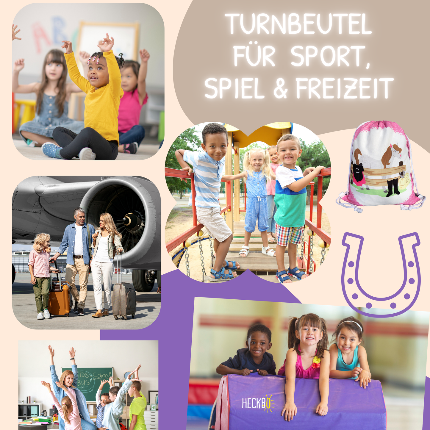 Kinder Turnbeutel Pferd