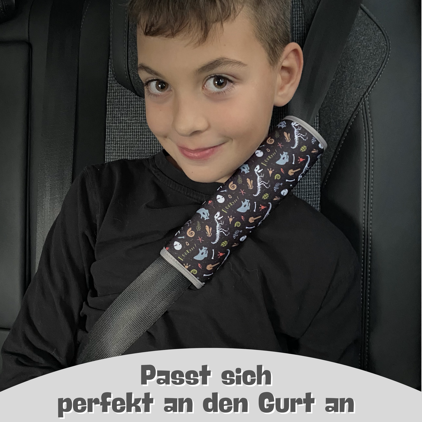 Auto Gurtschutz Dino Skelett