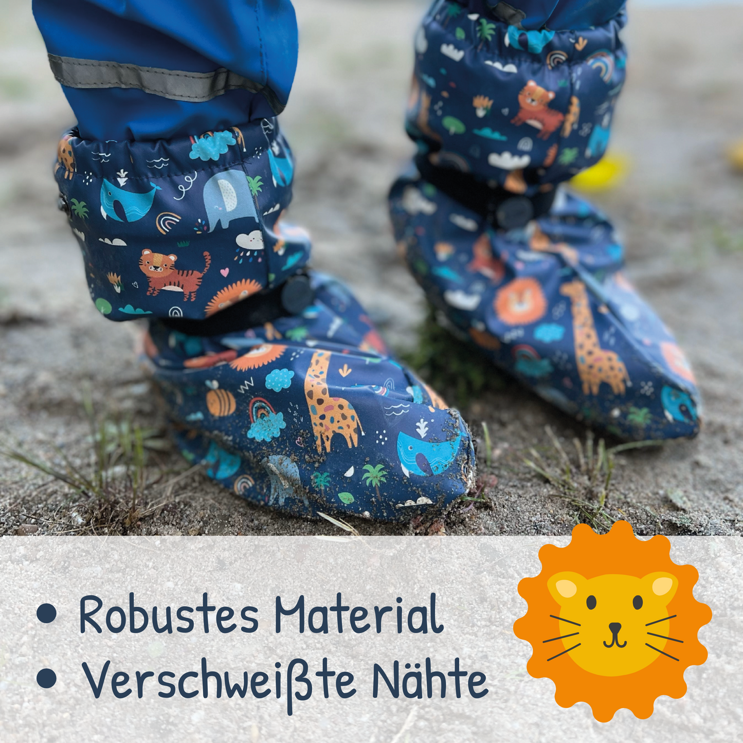 Füßlinge mit Vlies-Futter - Dschungel