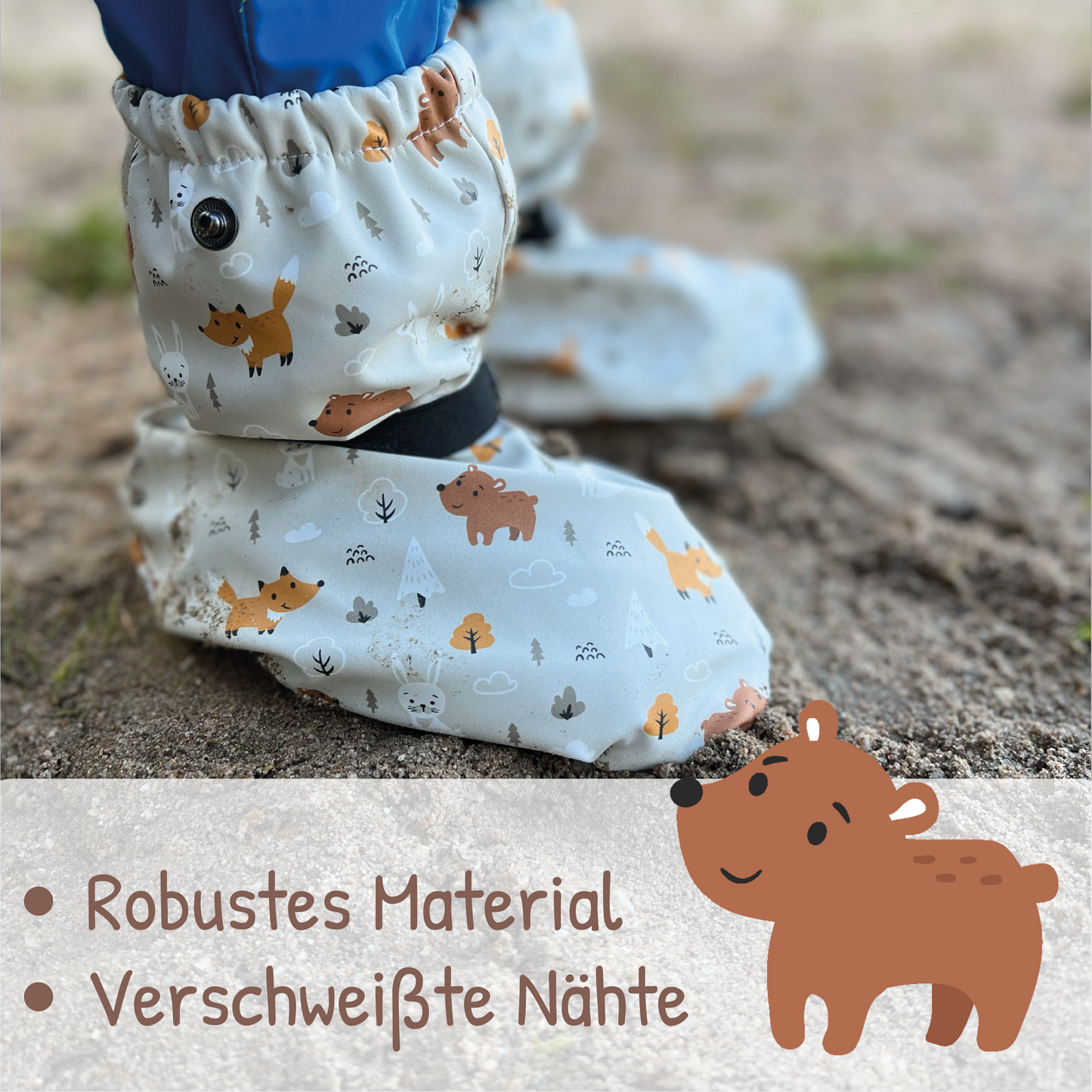 Füßlinge mit Vlies-Futter - Waldtiere