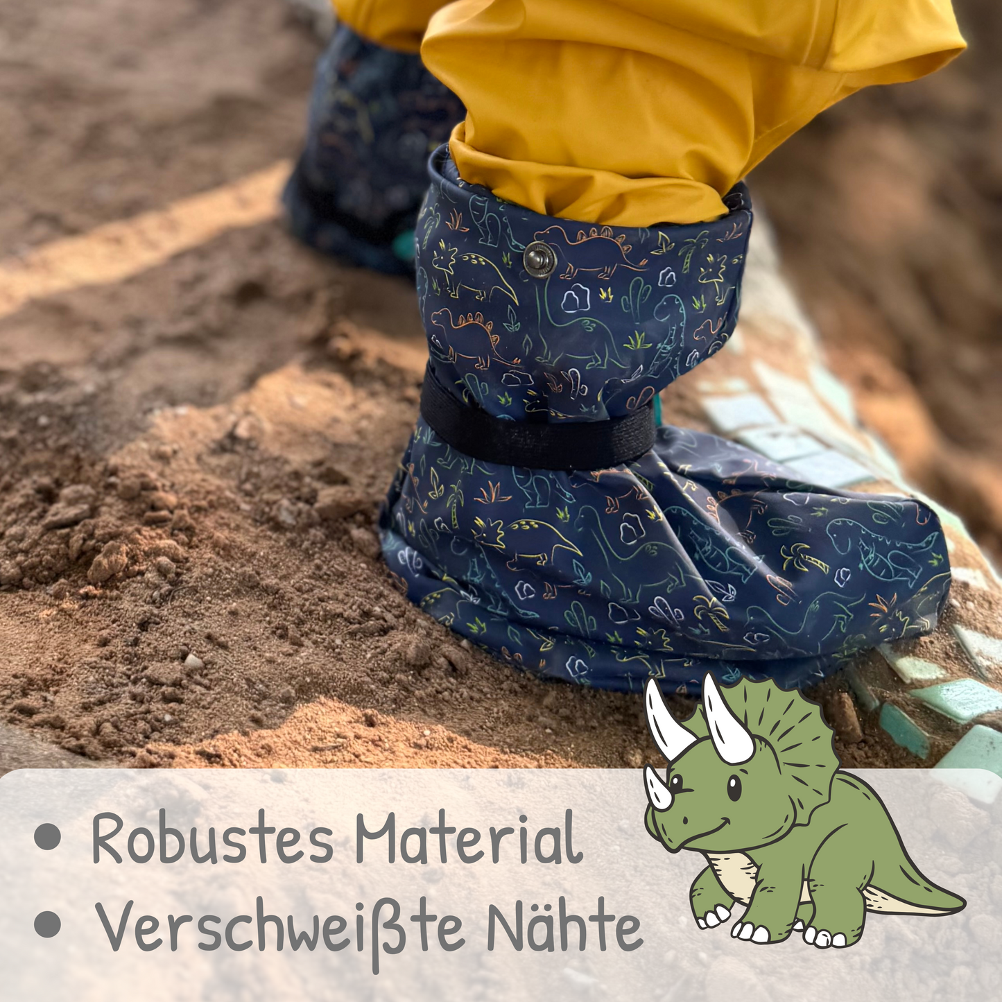 Füßlinge ohne Vlies-Futter - Dinosaurier