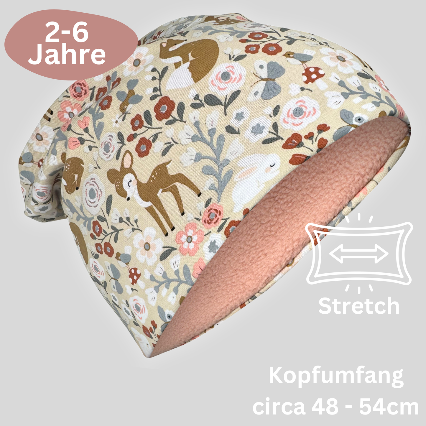 Kinder Reflektor Mütze & Loop Waldtiere
