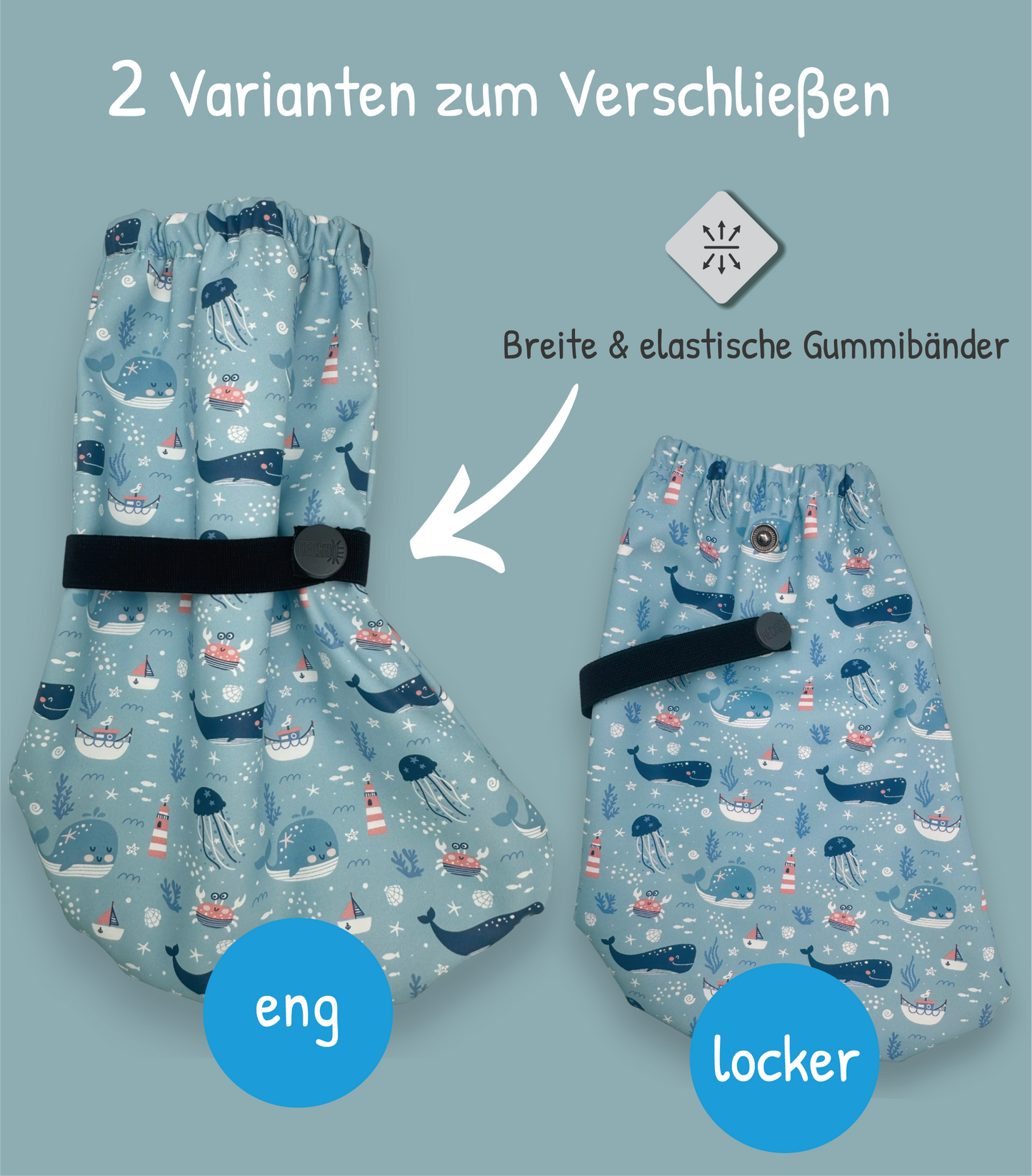 Füßlinge mit Vlies - Meerestiere
