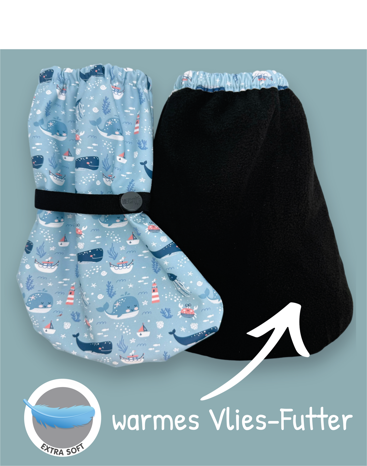 Füßlinge mit Vlies - Meerestiere