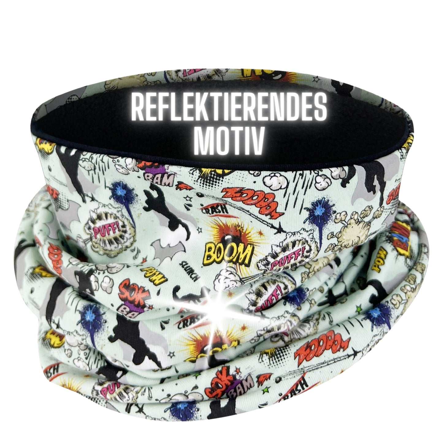 Kinder Reflektor Mütze & Loop - Superheld