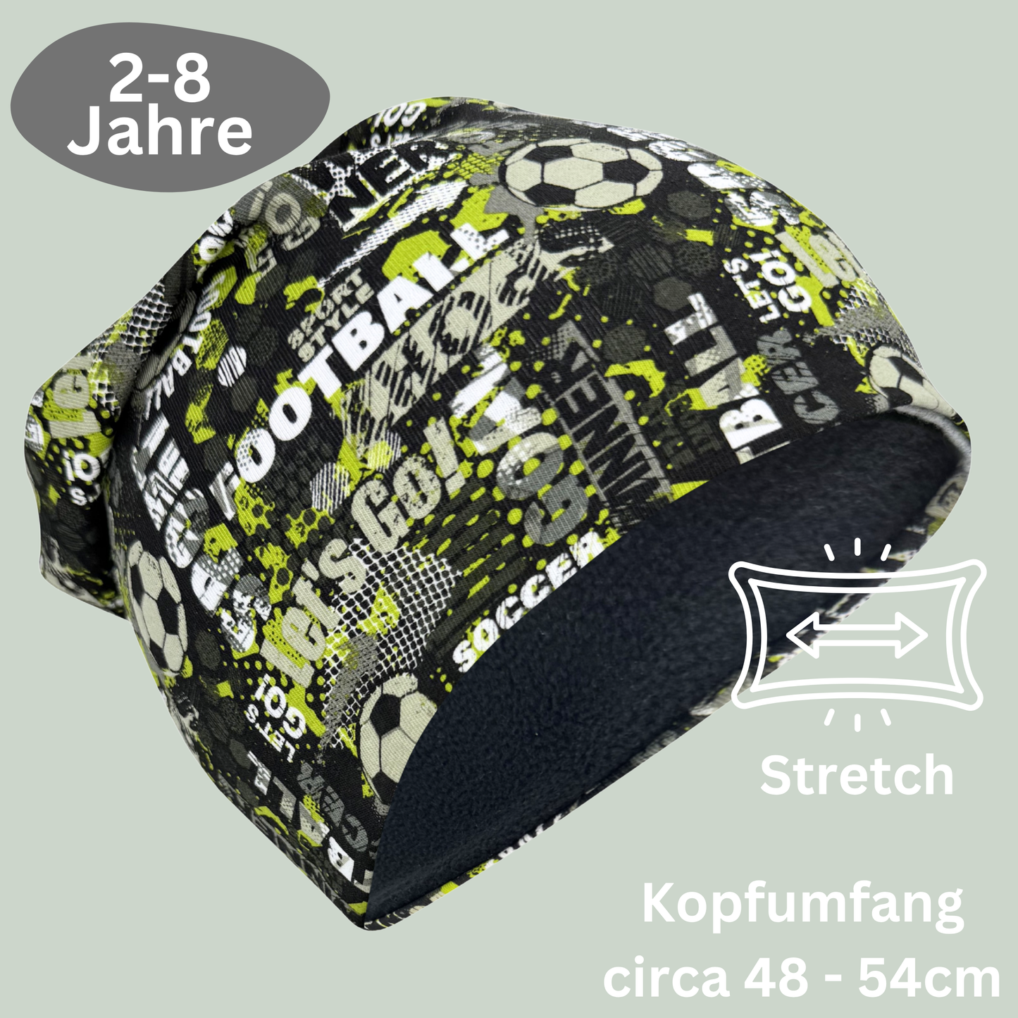 Kinder Beanie Mütze & Loop - Fussball