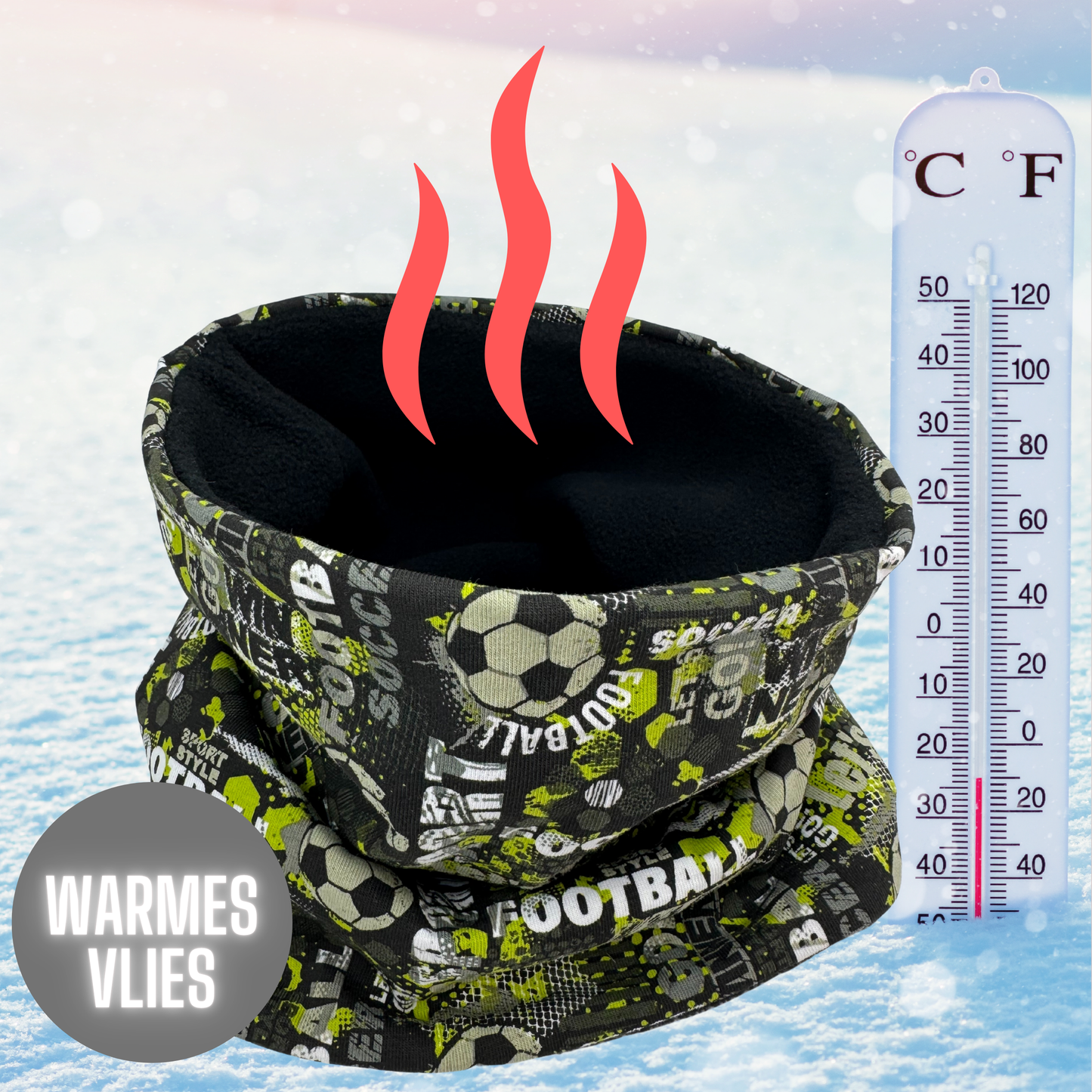 Kinder Beanie Mütze & Loop - Fussball