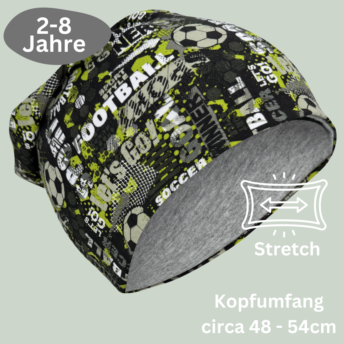 Kinder Beanie Mütze & Loop - Fussball