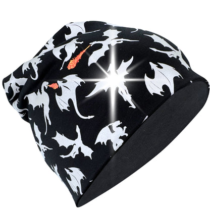 Reflektor Kinder Beanie Mütze oder Loop - Drachen