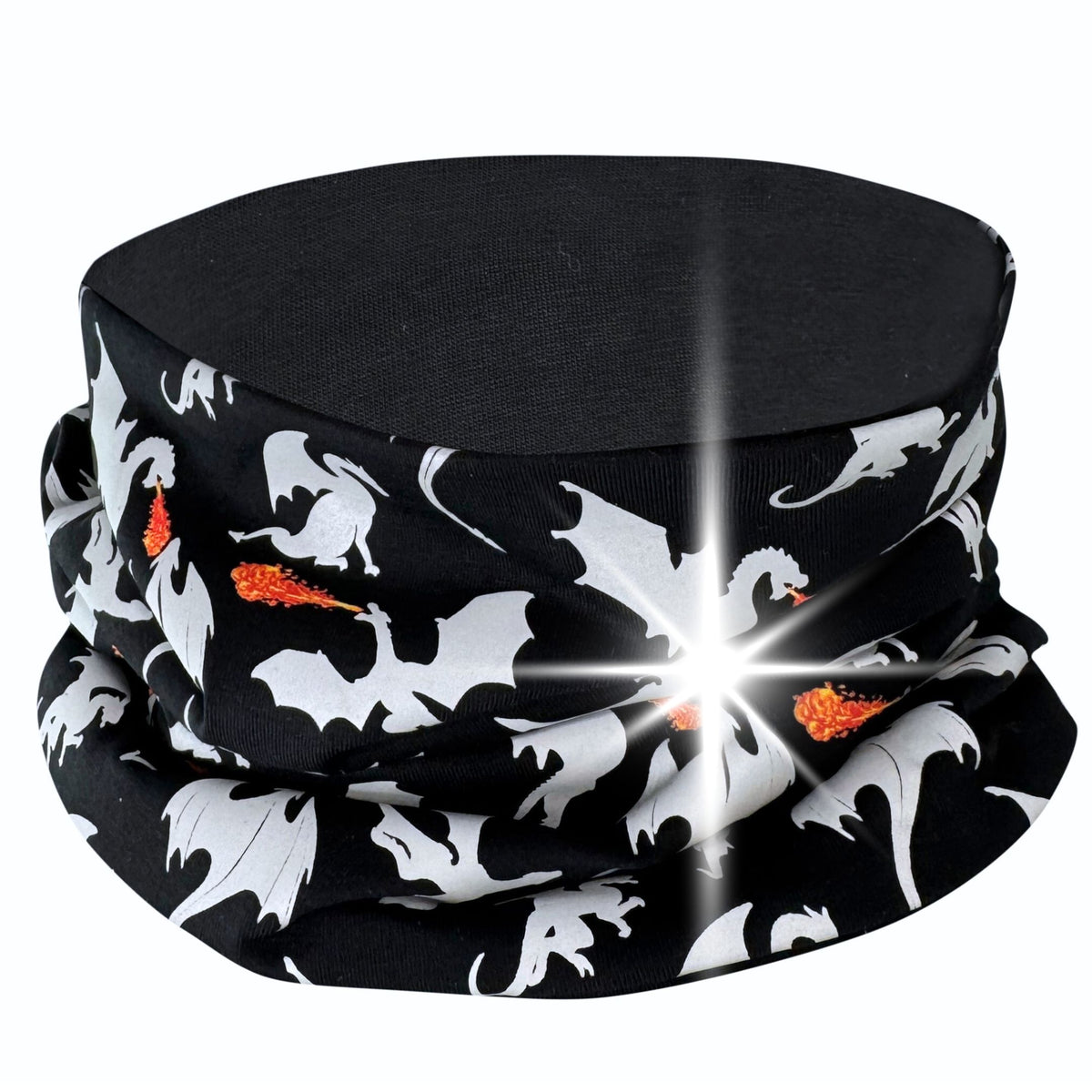 Reflektor Kinder Beanie Mütze oder Loop - Drachen
