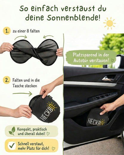 HECKBO Auto-Sonnenblenden Kinder Tierfamilien – 2er-Set