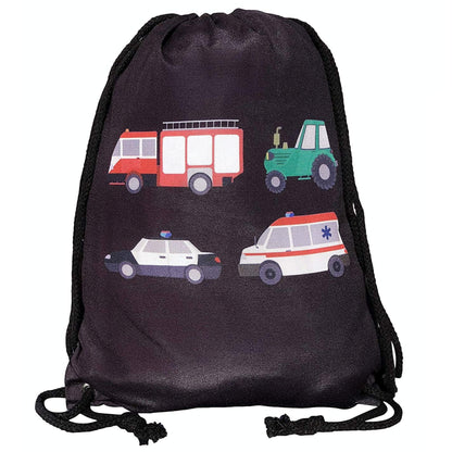 Kinder Turnbeutel Autos Schwarz