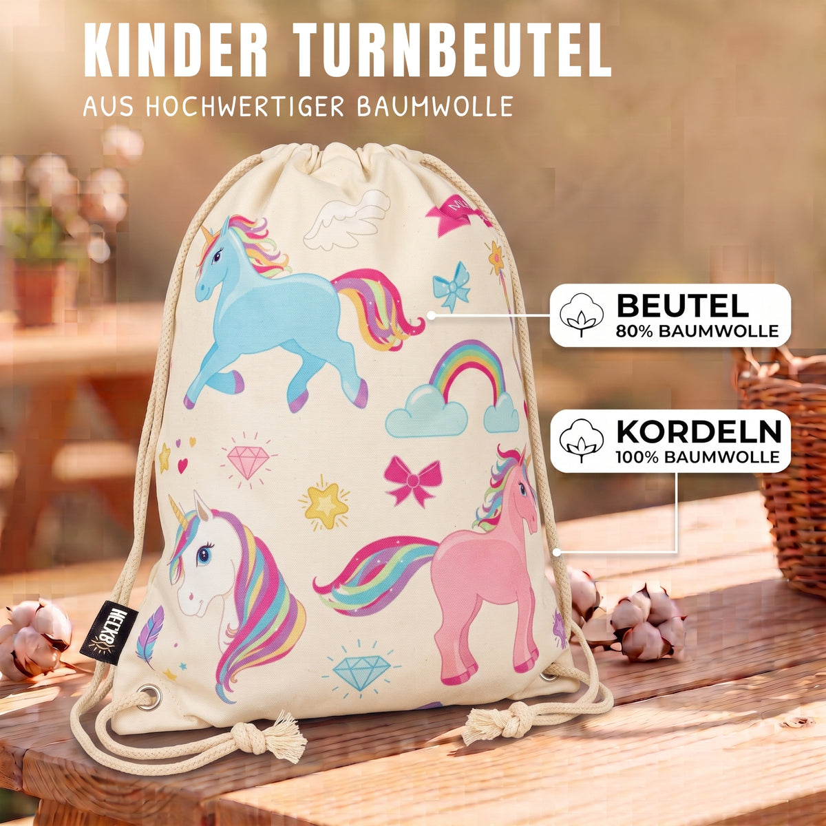 Kinder Turnbeutel Einhorn