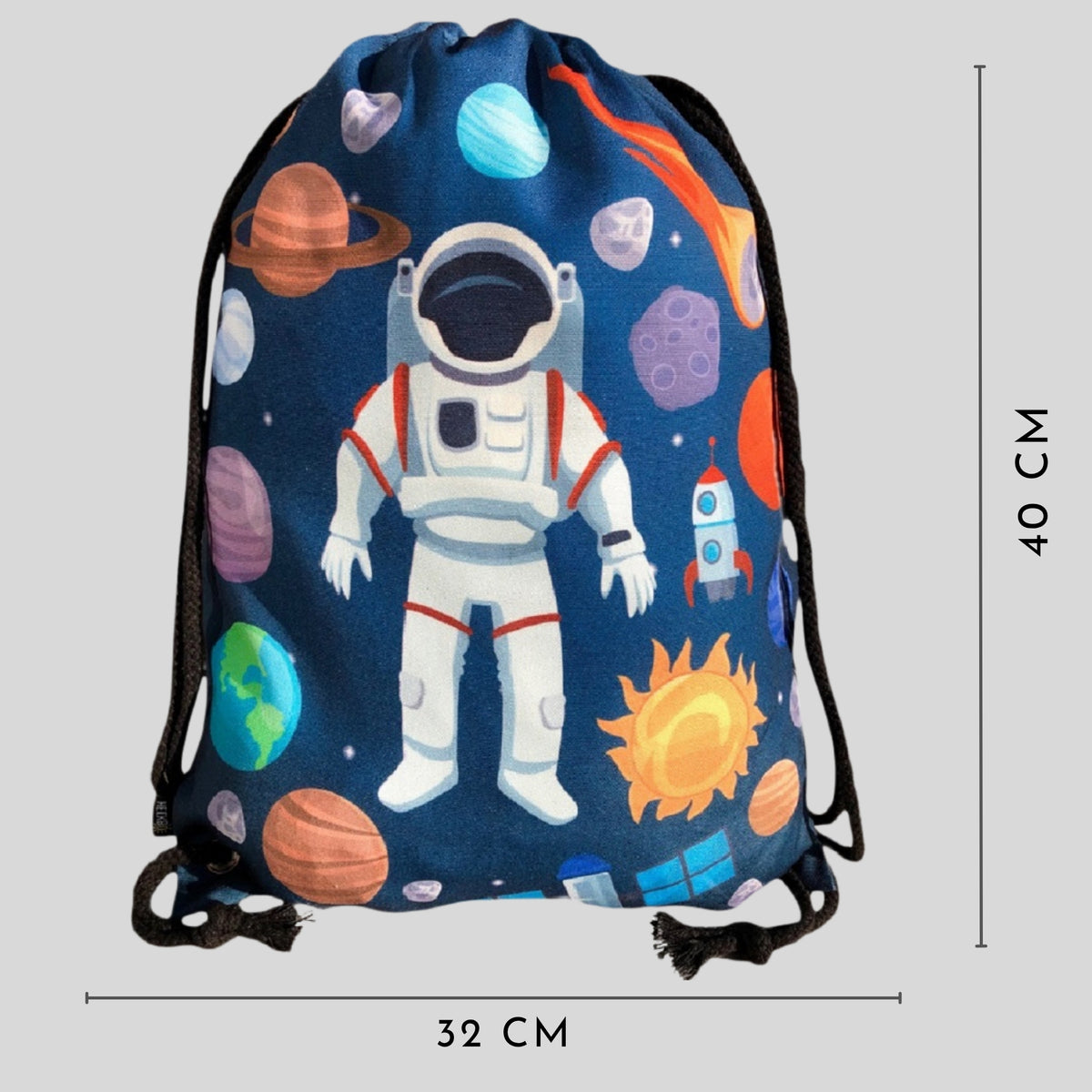 Kinder Turnbeutel Astronaut - schwarz