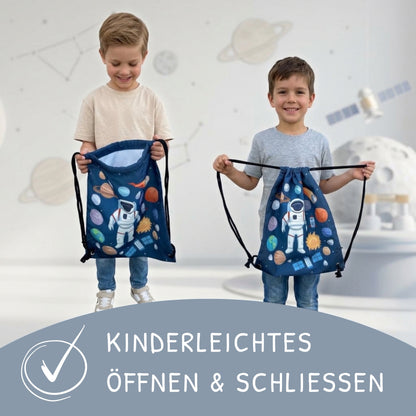 Kinder Turnbeutel Astronaut - schwarz