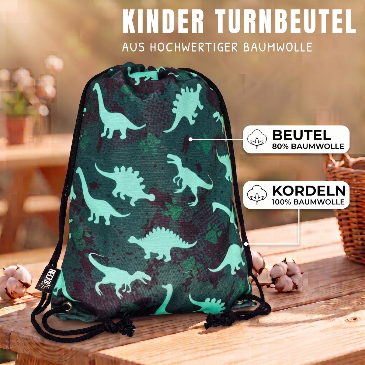 Kinder Turnbeutel Dinosaurier