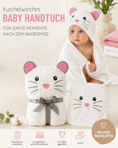 Baby Kapuzenhandtuch Maus