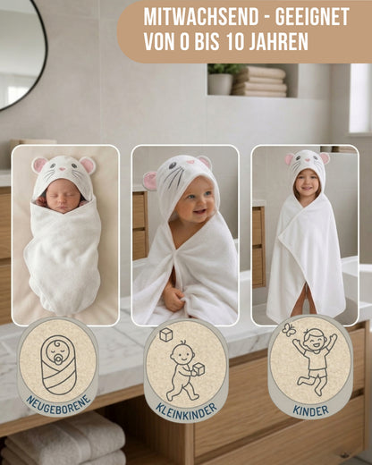 Baby Kapuzenhandtuch Maus