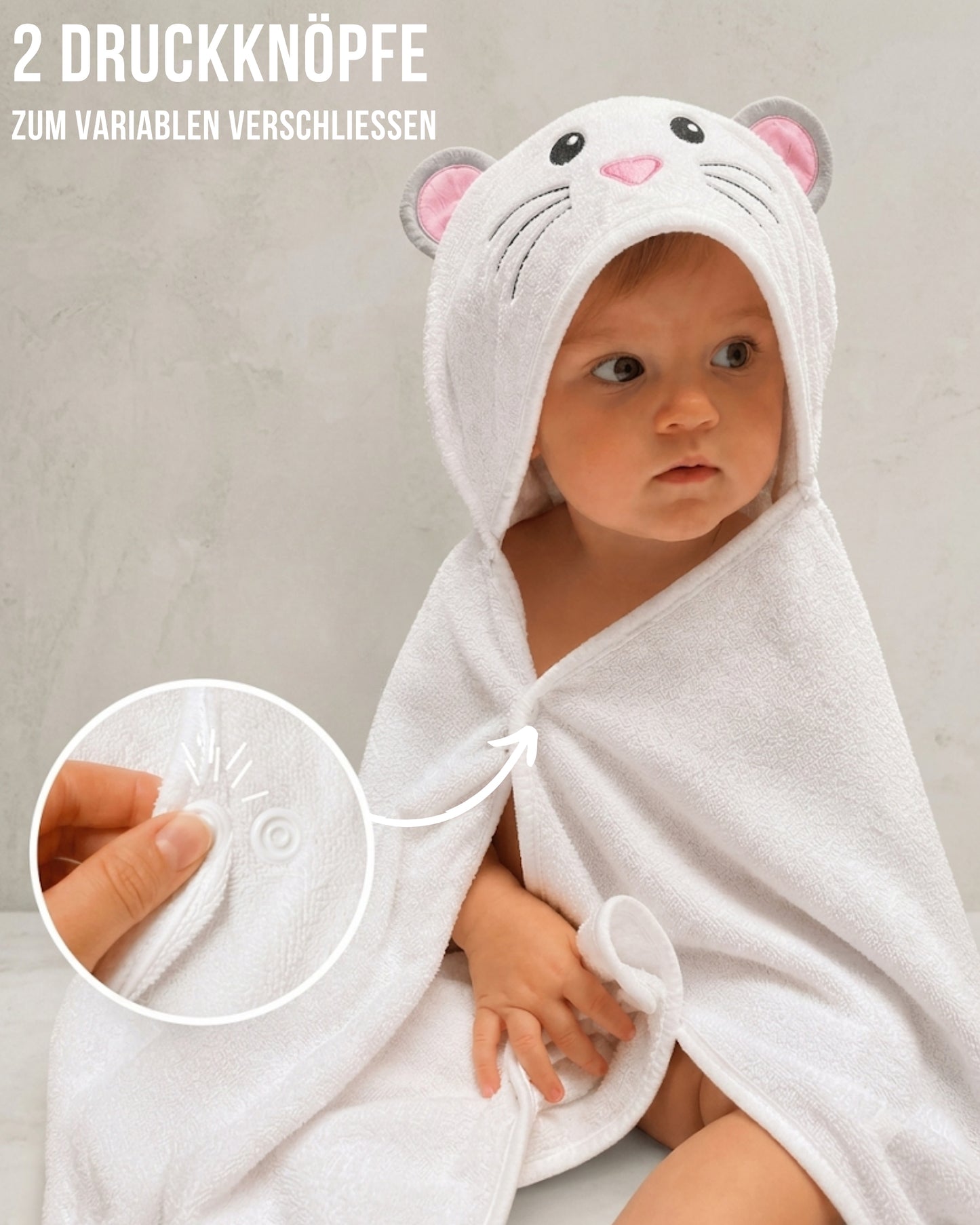 Baby Kapuzenhandtuch Maus