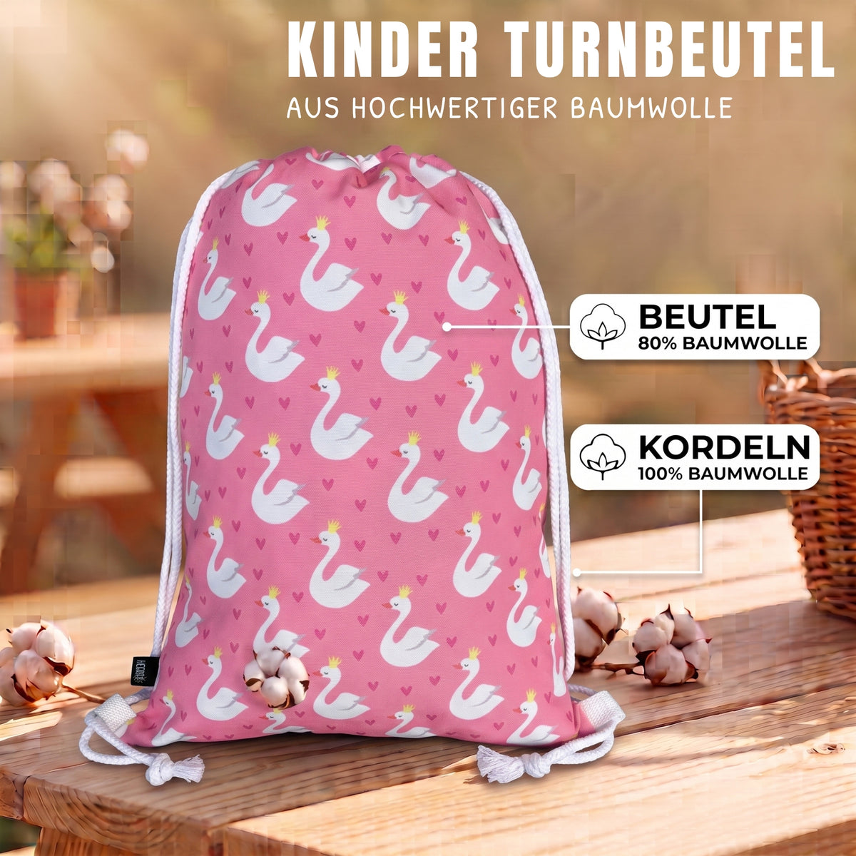 Kinder Turnbeutel Schwan