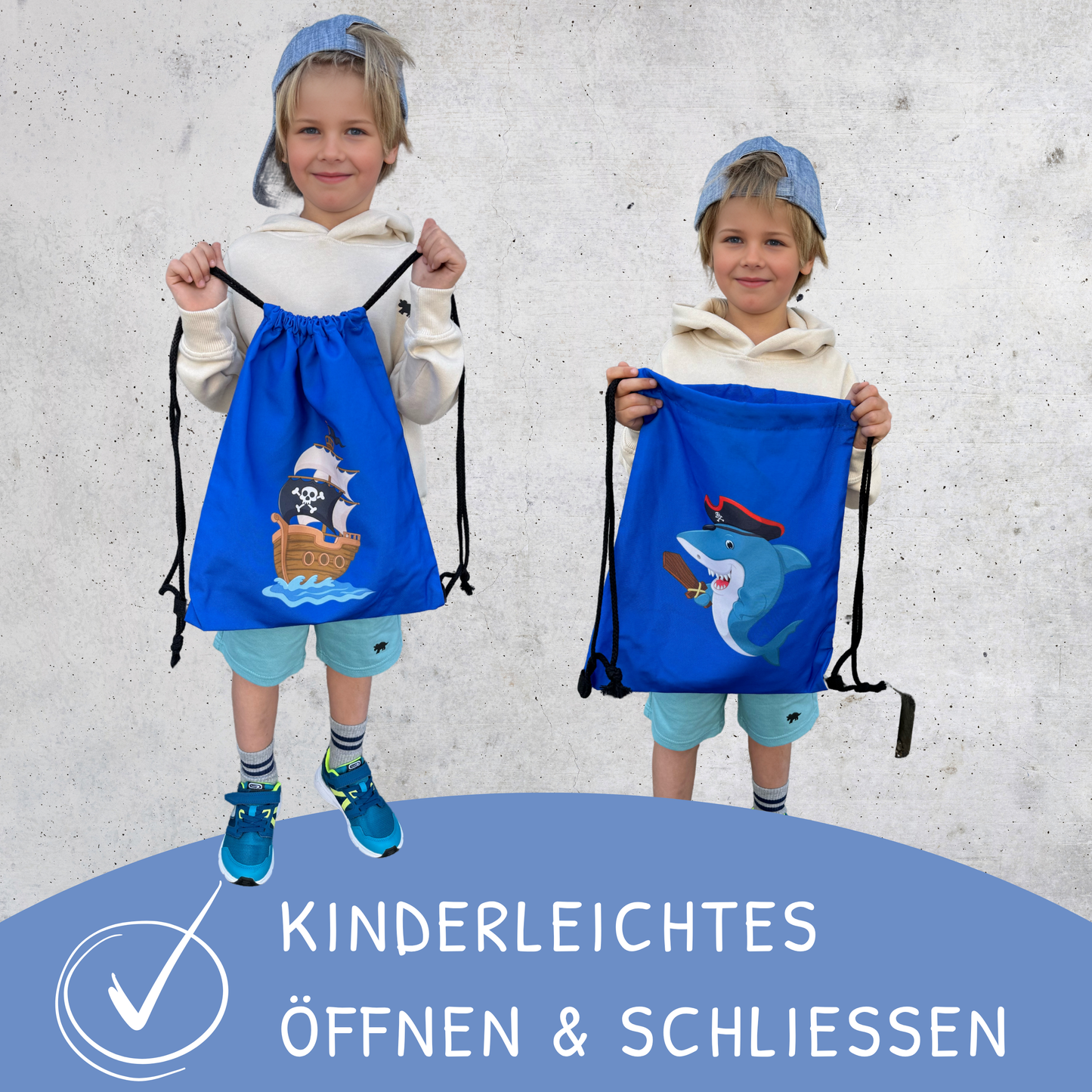 Kinder Turnbeutel Piraten Hai