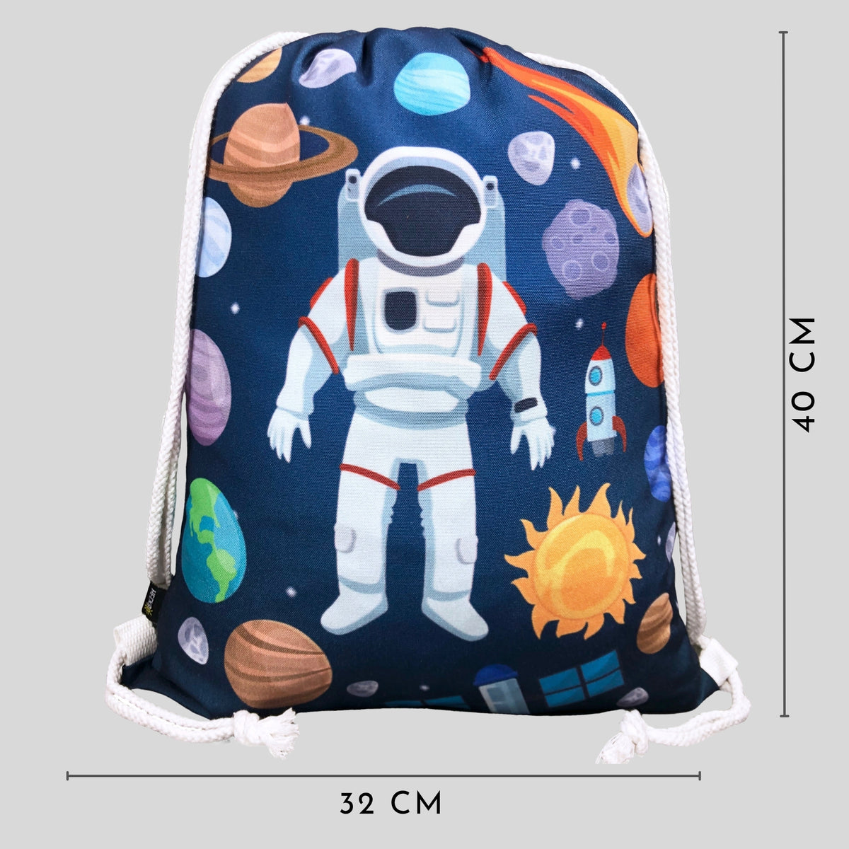 Kinder Turnbeutel Astronaut - weiss