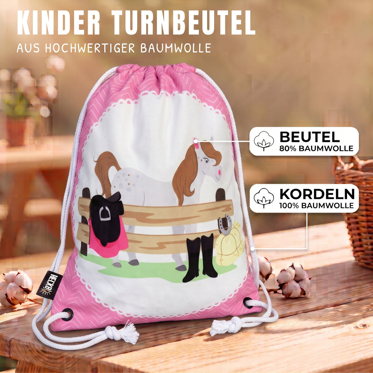 Kinder Turnbeutel Pferd