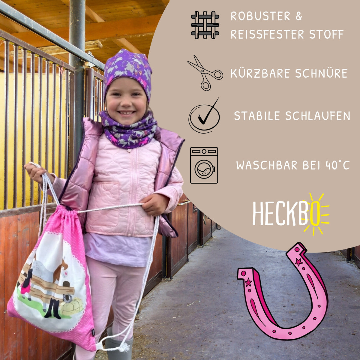 Kinder Turnbeutel Pferd