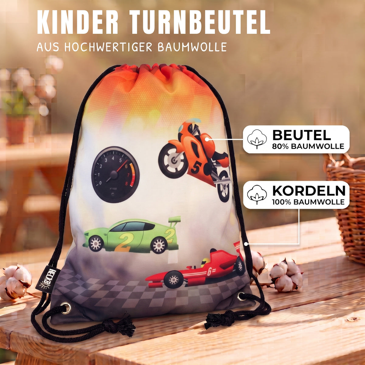 Kinder Turnbeutel Racing