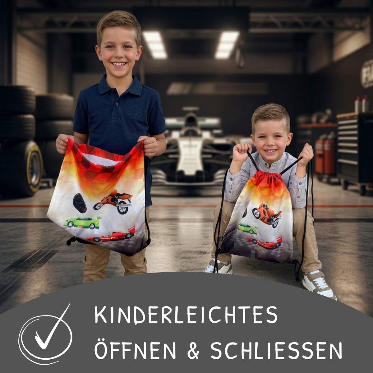 Kinder Turnbeutel Racing