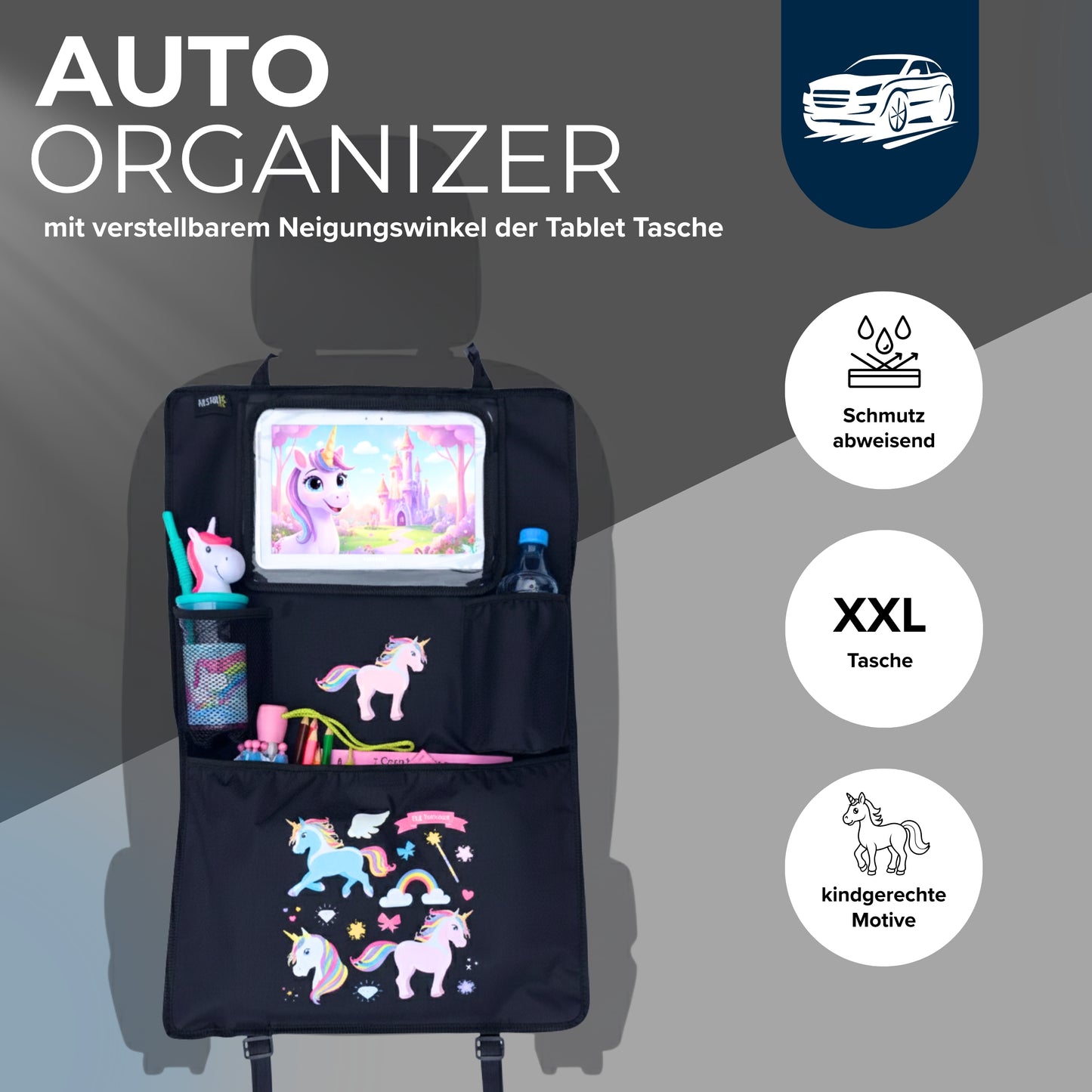 Auto Rücksitz Organizer - Einhorn
