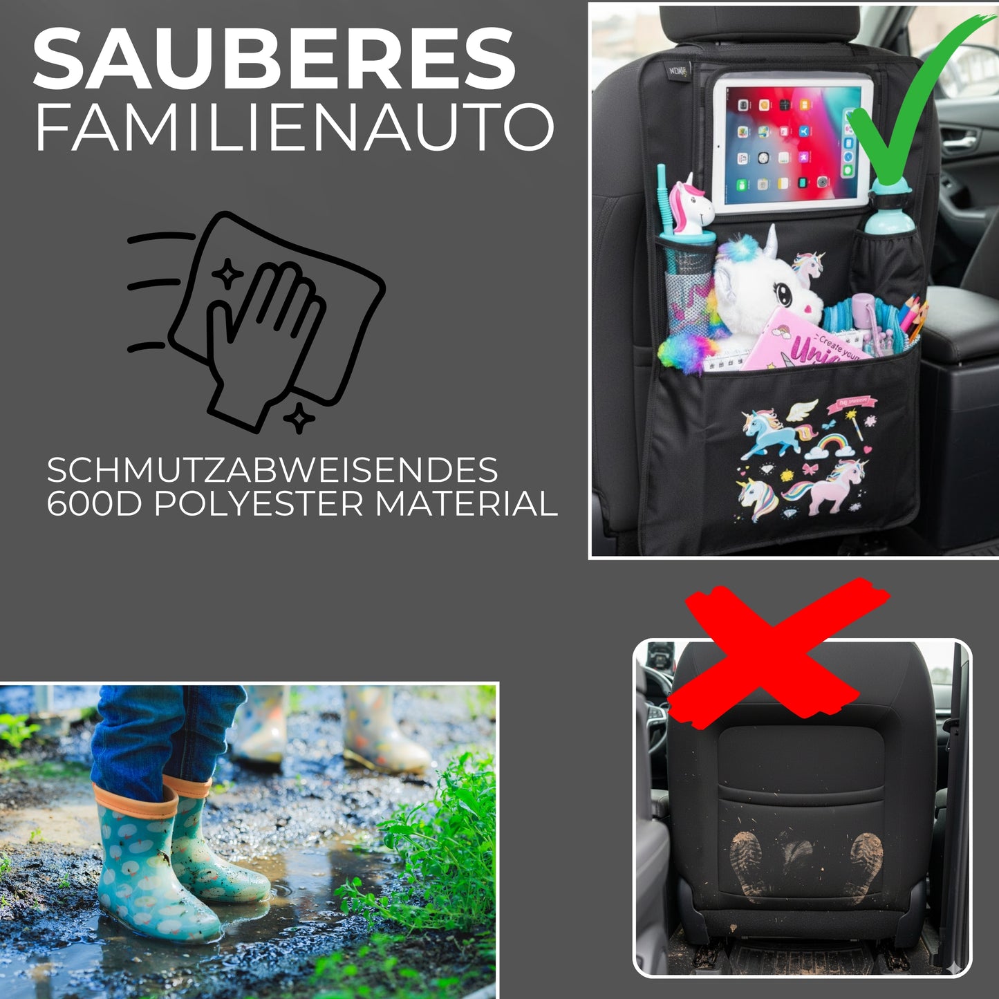 Auto Rücksitz Organizer - Einhorn