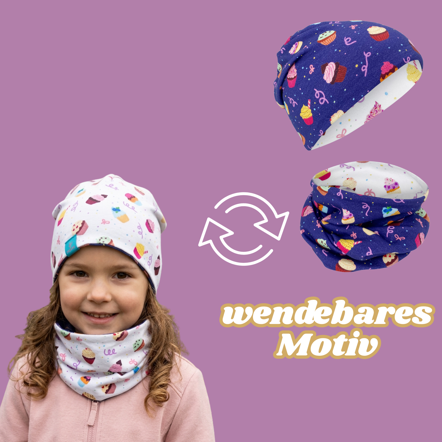 Kinder Beanie Mütze & Loop Set - Cookies