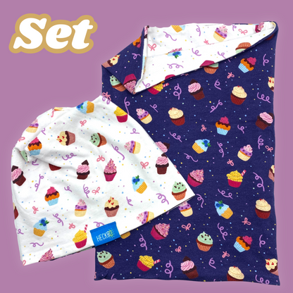 Kinder Beanie Mütze & Loop Set - Cookies