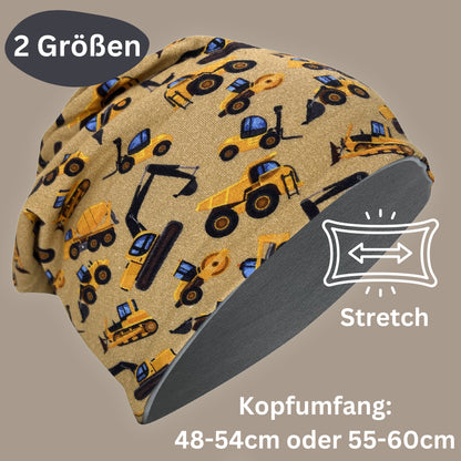 Kinder Beanie Mütze oder Loop - Baufahrzeuge