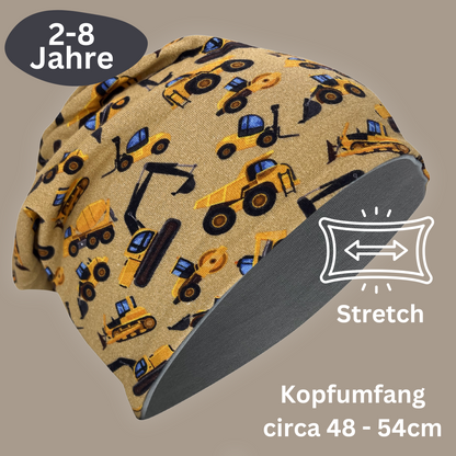 Kinder Beanie Mütze & Loop Set  - Baufahrzeuge