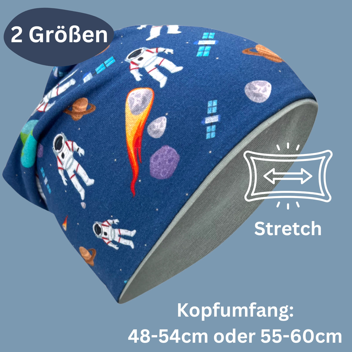Kinder Beanie Mütze oder Loop - Astronaut