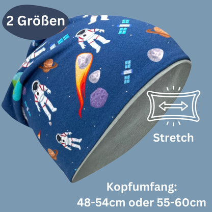 Kinder Beanie Mütze oder Loop - Astronaut
