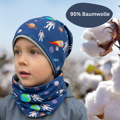 Kinder Beanie Mütze & Loop Set  - Astronaut