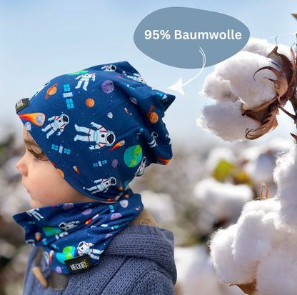 Kinder Beanie Mütze & Loop Set  - Astronaut