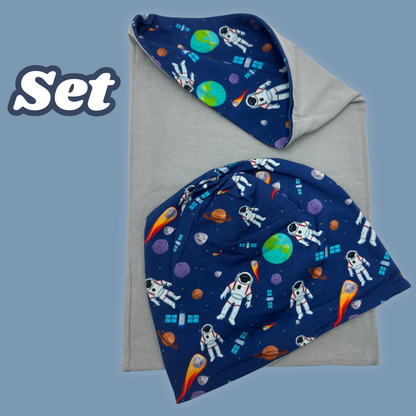 Kinder Beanie Mütze & Loop Set  - Astronaut