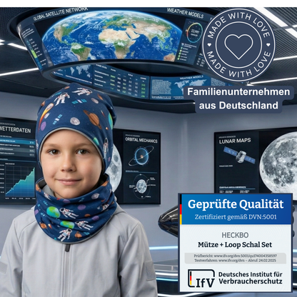 Kinder Beanie Mütze & Loop Set  - Astronaut