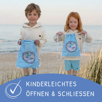 Kinder Turnbeutel Fisch mit Sichtfenster