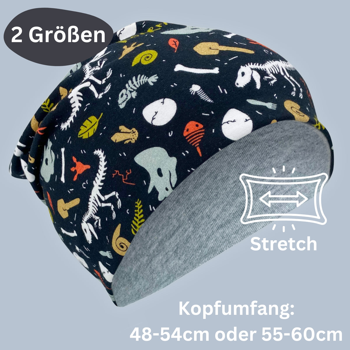 Kinder Beanie Mütze & Loop Set - Dino Knochen