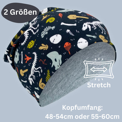Kinder Beanie Mütze & Loop Set - Dino Knochen