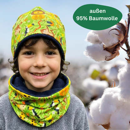 Kinder Beanie Mütze & Loop Set - Dschungel
