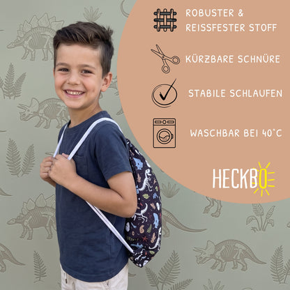 Kinder Turnbeutel Dino Skelett