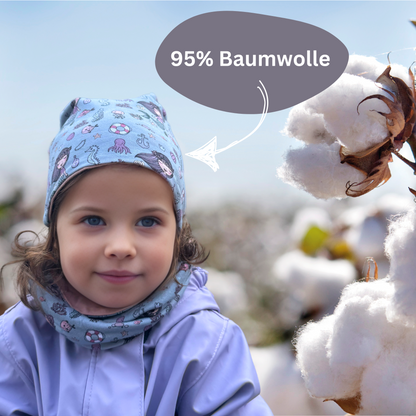 Kinder Beanie Mütze & Loop Meerjungfrau