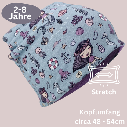 Kinder Beanie Mütze & Loop Meerjungfrau